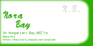 nora bay business card